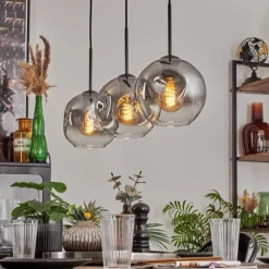 hofstein Ripoll Suspension Clair, Fumé, 3 lumières