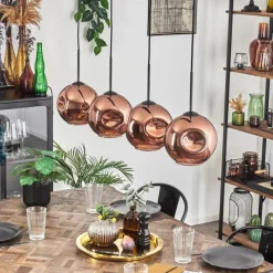 hofstein Ripoll Suspension Cuivré, 4 lumières