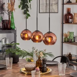 hofstein Ripoll Suspension Cuivré, 3 lumières