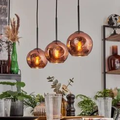 hofstein Ripoll Suspension Cuivré, 3 lumières