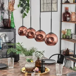 hofstein Ripoll Suspension Cuivré, 4 lumières