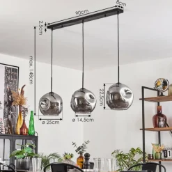 hofstein Ripoll Suspension Fumé, 3 lumières