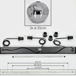hofstein Ripoll Suspension Fumé, 3 lumières
