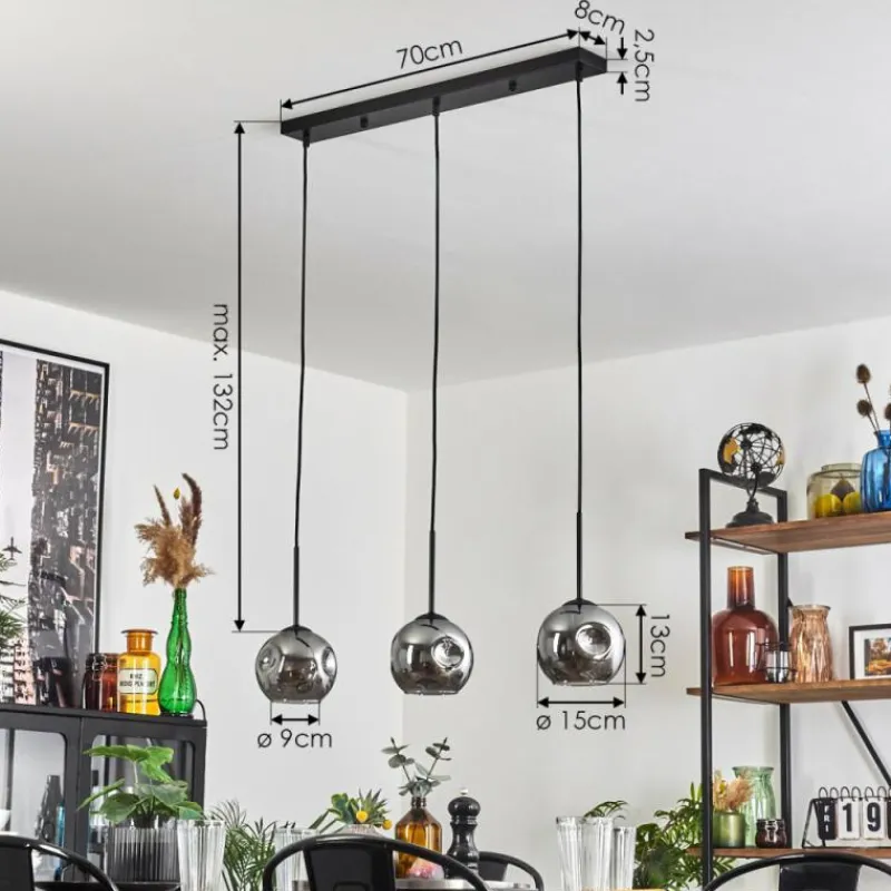 hofstein Ripoll Suspension Fumé, 3 lumières