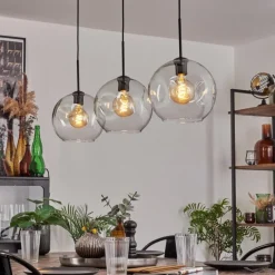 hofstein Ripoll Suspension Noir, 3 lumières