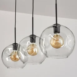 hofstein Ripoll Suspension Noir, 3 lumières