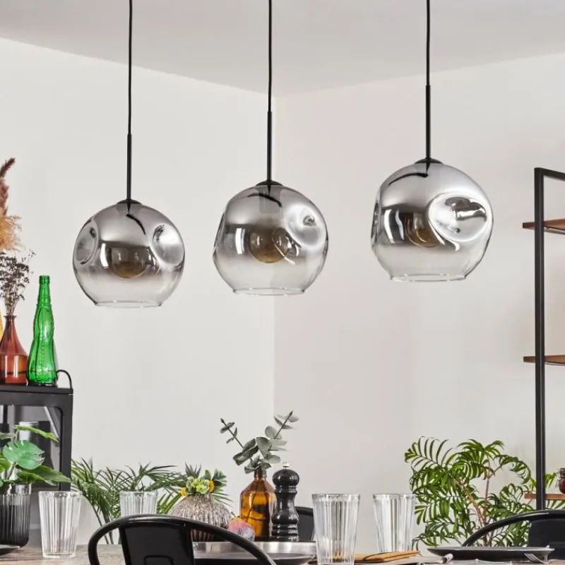 Suspension Verre Fumé-hofstein Ripoll Suspension Noir, 3 lumières