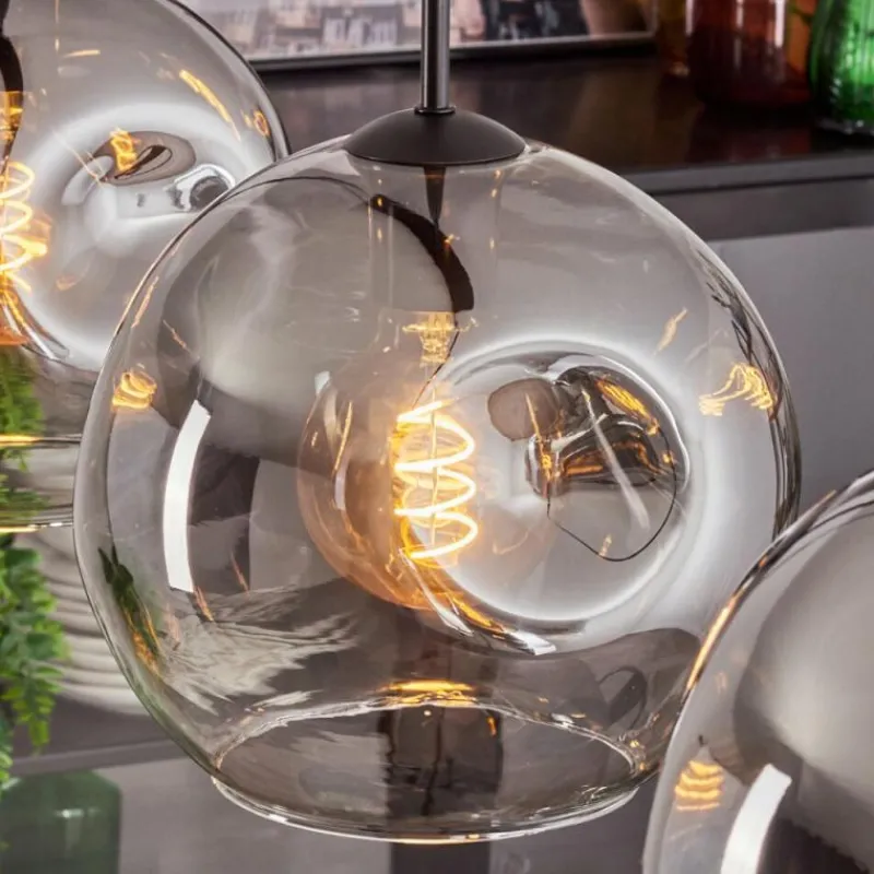 Suspension Verre Fumé-hofstein Ripoll Suspension Noir, 3 lumières