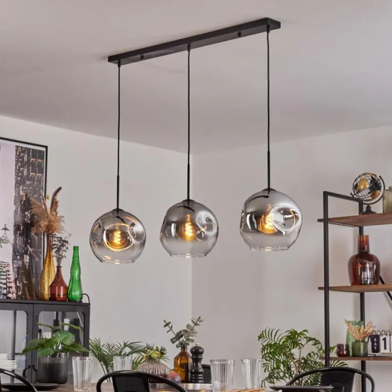 Suspension Verre Fumé-hofstein Ripoll Suspension Noir, 3 lumières