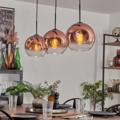 hofstein Ripoll Suspension Noir, 3 lumières