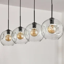 hofstein Ripoll Suspension Noir, 4 lumières