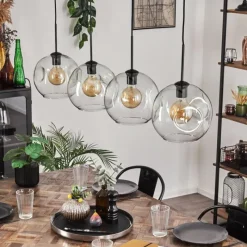 hofstein Ripoll Suspension Noir, 4 lumières