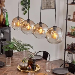 hofstein Ripoll Suspension Noir, 4 lumières