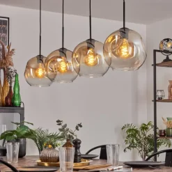 hofstein Ripoll Suspension Noir, 4 lumières