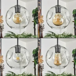 hofstein Ripoll Suspension Noir, 4 lumières