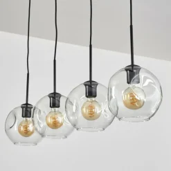 hofstein Ripoll Suspension Noir, 4 lumières