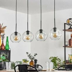 hofstein Ripoll Suspension Noir, 4 lumières