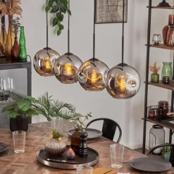 hofstein Ripoll Suspension Noir, 4 lumières