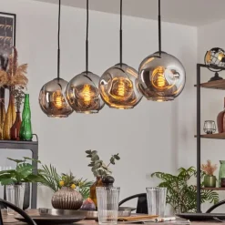 hofstein Ripoll Suspension Noir, 4 lumières