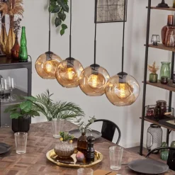 hofstein Ripoll Suspension Noir, 4 lumières