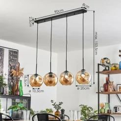 hofstein Ripoll Suspension Noir, 4 lumières