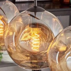 hofstein Ripoll Suspension Noir, 4 lumières