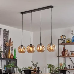 hofstein Ripoll Suspension Noir, 4 lumières