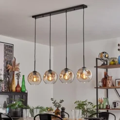 hofstein Ripoll Suspension Noir, 4 lumières