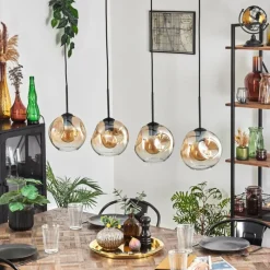 hofstein Ripoll Suspension Noir, 4 lumières