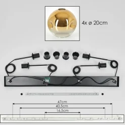 hofstein Ripoll Suspension Noir, 4 lumières