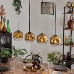 hofstein Ripoll Suspension Noir, 4 lumières