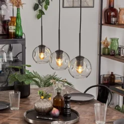 hofstein Ripoll Suspension Noir, 3 lumières