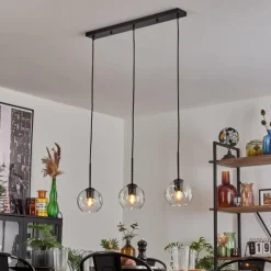 hofstein Ripoll Suspension Noir, 3 lumières