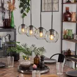 hofstein Ripoll Suspension Noir, 4 lumières