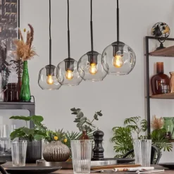 hofstein Ripoll Suspension Noir, 4 lumières