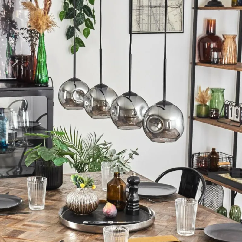 hofstein Ripoll Suspension Noir, 4 lumières