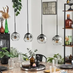 hofstein Ripoll Suspension Noir, 4 lumières