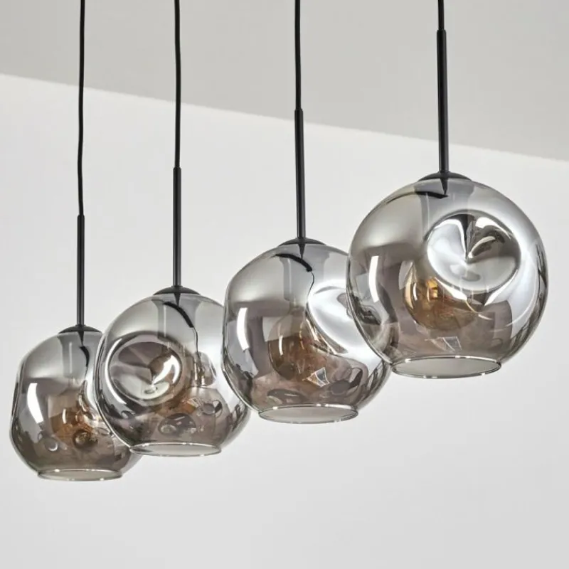 hofstein Ripoll Suspension Noir, 4 lumières