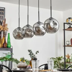 hofstein Ripoll Suspension Noir, 4 lumières