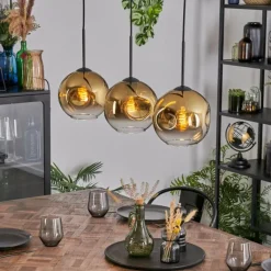 hofstein Ripoll Suspension Or, Clair, 3 lumières