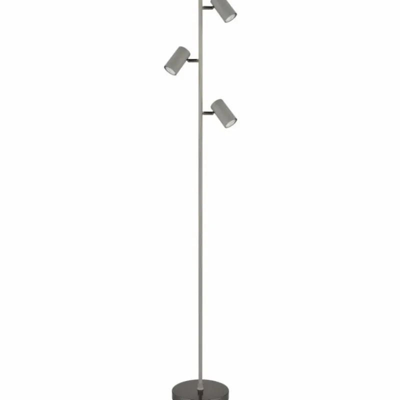 Luminaires Globo Lighting Robby Lampadaire Chrome, Noir, 3 lumières* Lampadaires Et Lampes Sur Pied