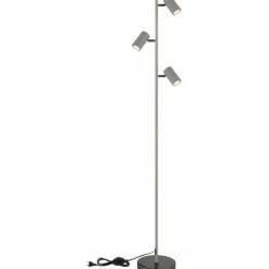 Luminaires Globo Lighting Robby Lampadaire Chrome, Noir, 3 lumières* Lampadaires Et Lampes Sur Pied