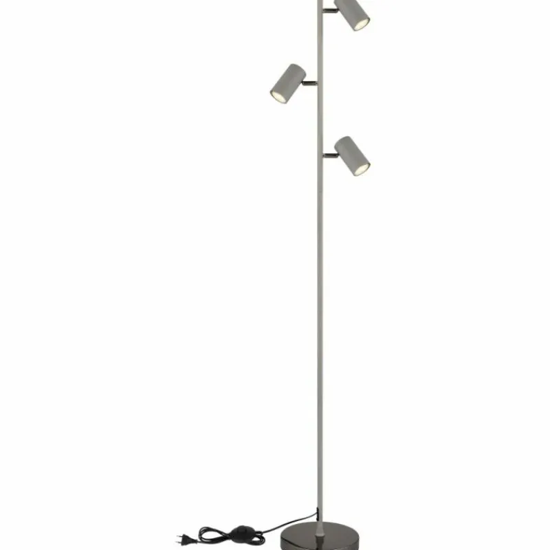 Luminaires Globo Lighting Robby Lampadaire Chrome, Noir, 3 lumières* Lampadaires Et Lampes Sur Pied