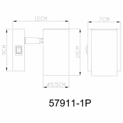 Luminaires Globo Lighting Robby Plafonnier, Spot de plafond, Applique murale, Spot mural Rose, 1 lumière* Spots Et Projecteurs