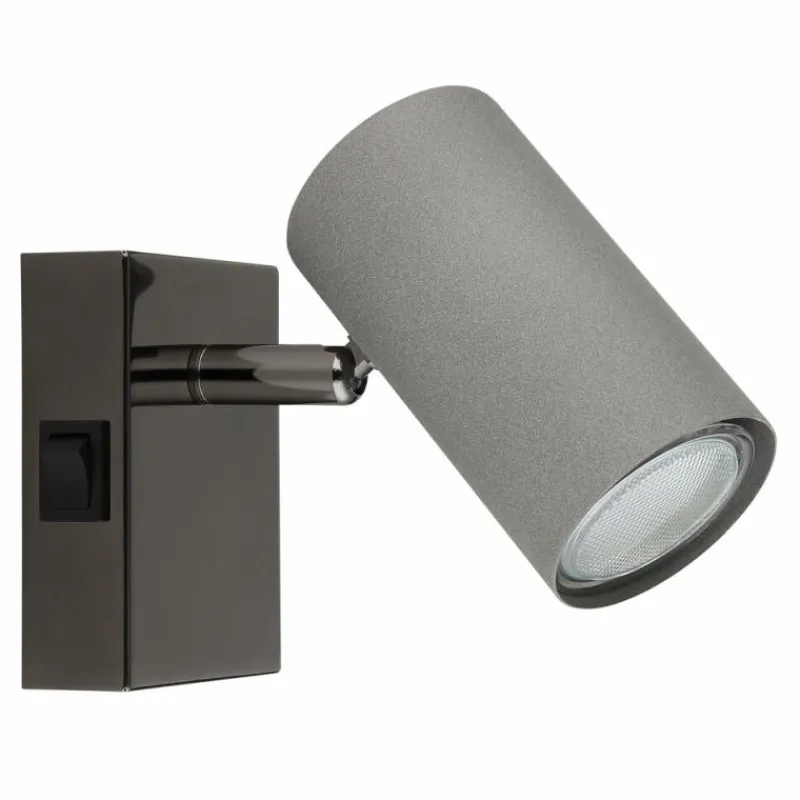 Luminaires Globo Lighting Robby Plafonnier, Spot de plafond, Applique murale, Spot mural Chrome, Noir, 1 lumière* Spots Et Projecteurs