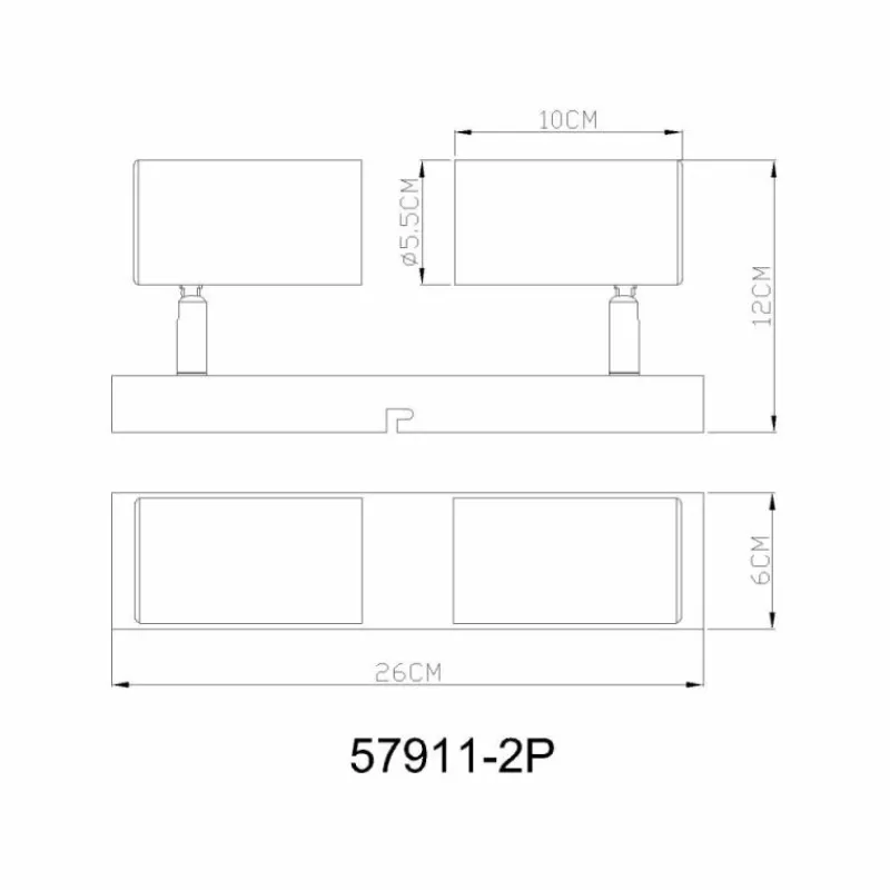 Luminaires Globo Lighting Robby Plafonnier, Spot de plafond, Applique murale, Spot mural Rose, 2 lumières* Spots Et Projecteurs