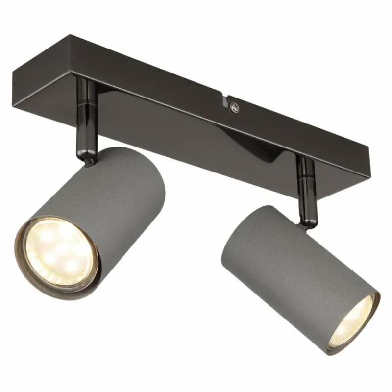 Luminaires Globo Lighting Robby Plafonnier, Spot de plafond, Applique murale, Spot mural Chrome, Noir, 2 lumières* Spots Et Projecteurs