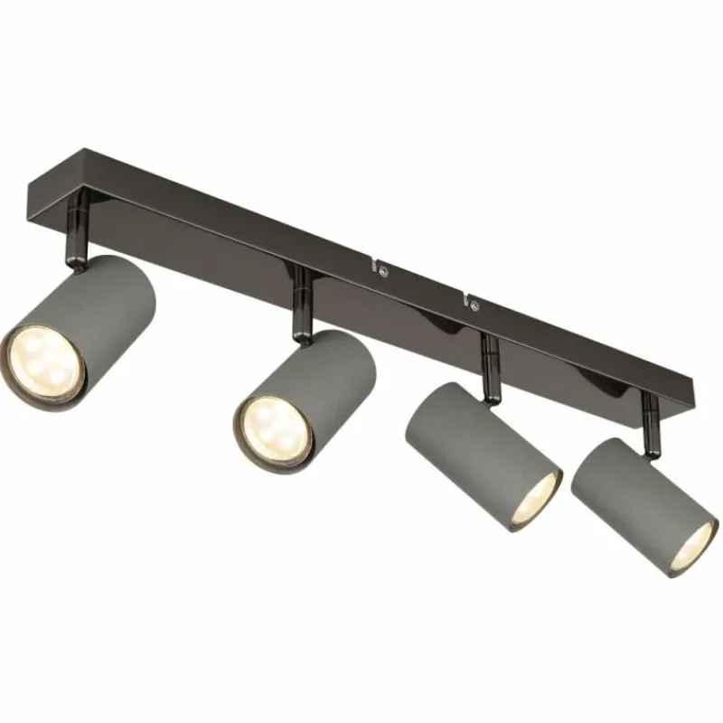 Luminaires Globo Lighting Robby Plafonnier, Spot de plafond, Applique murale, Spot mural Chrome, Noir, 4 lumières* Spots Et Projecteurs