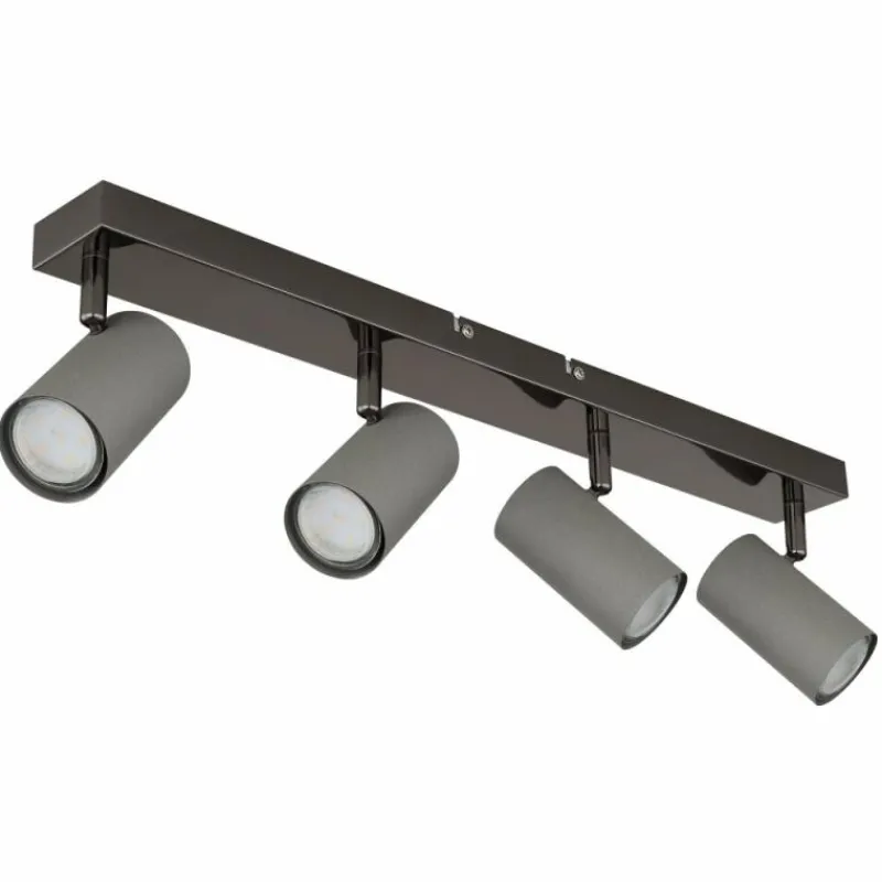 Luminaires Globo Lighting Robby Plafonnier, Spot de plafond, Applique murale, Spot mural Chrome, Noir, 4 lumières* Spots Et Projecteurs