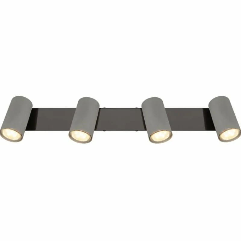 Luminaires Globo Lighting Robby Plafonnier, Spot de plafond, Applique murale, Spot mural Chrome, Noir, 4 lumières* Spots Et Projecteurs